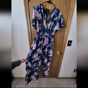 Navy blue floral Jumpsuit